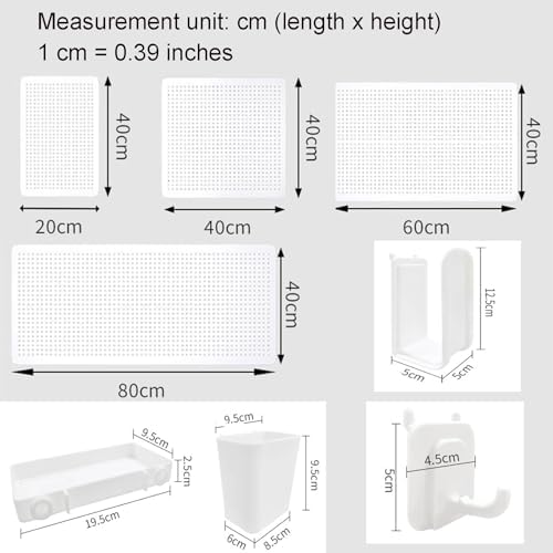 Pegboard Wall Organizer Panels.Modular Desk Pegboards with Dual Monitor Stand & Privacy Panel - 20x40cm B-Yellow - Optimize Office & Gaming Setup for Improved Organization & Productivity - Image 7