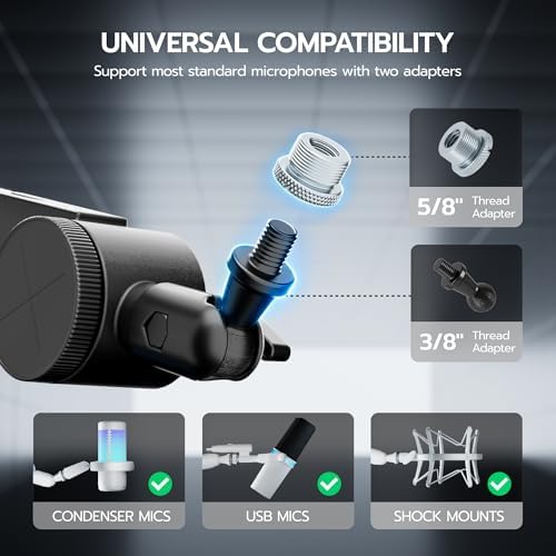 ARES WING Aluminum Microphone Boom Arm with RGB Light and Volume Control - Image 6