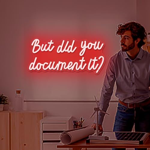 But Did You Document It Neon Sign For Wall Decor Dimmable Neon Led Sign for Bedroom Wall Light Red Neon Light Up Sign for Man Cave Decor Office Gym Living Room Decor Gifts for Boss Coworker - Image 2