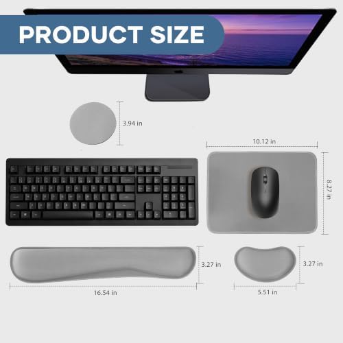Office Ergonomic Memory Foam Computer Mouse and Keyboard Wrist Rest pad Support Carpal Tunnel, Wrist Rest for Keyboard and Mouse, Wrist Support Set - Image 2