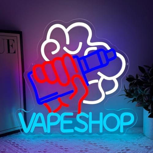 Vape Shop Neon Sign,Electronic Cigarettes Neon Signs for Wall Decor,Vape Signs for Business Smoke Shop Lights Up Sign Logo,Man Cave Bedroom Decor,Bar,Nightclub,Store by Unknown
