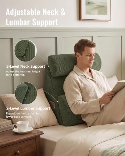Blissful Diary Reading Pillow with Adjustable Neck & Lumbar Support, 21" - Image 3