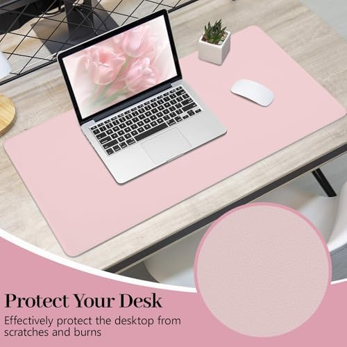 Pink Leather Desk Pad Large Mouse Pad, 35.4"x17" - Image 7