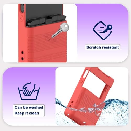 Silicone Case for Trimui Brick Retro Handheld Game Console, Soft Skin Cover for Trimui Brick Accessories, Anti-Scratch Washable TrimuiBrick with Lanyard (Red) - Image 3