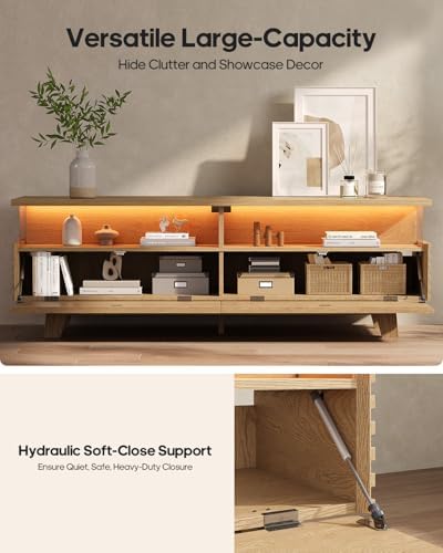 HAUOMS TV Stand for Living Room with Cable Management, Hidden Power Station - Image 5