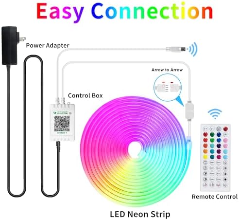 segrass 50ft RGB LED neon Rope Lights LED neon Lights with Remote Control/APP Control IP65 Waterproof Flexible Neon LED Strip Lights for Bedroom Room Outdoors Décor - Image 7
