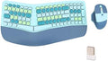 Wireless Ergonomic Keyboard and Mouse Combo with PU Wrist Rest, Carpal Tunnel Keyboard, 2.4G Colorful Split Ergo Keyboard, Comfortable Natural Typing, Compatible with PC/Laptop (Blue) by Lomiluskr-ColorfulComputerAccessories