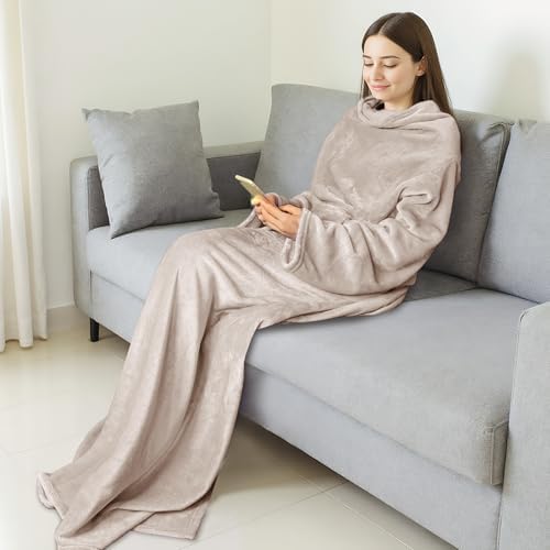 Catalonia Wearable Blanket with Sleeves for Women & Men, Fleece Wrap Throw - Image 6