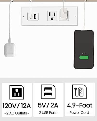 TUTOTAK End Table with Charging Station, Side Table Set of 2, Nightstand - Image 7