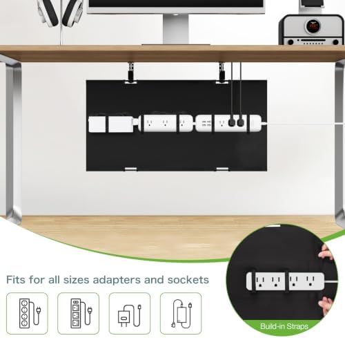 KEEGH No Drill Under Desk Cable Organizer, 30 inch Cord Management - Image 3