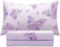 Twin Sheets Set for Girls Kids - 3-Piece Cute Butterfly Bedding Set, Breathable Lavender Flowers 3D Fitted Sheets with 14" Deep Pocket, Ultra-Soft Lightweight Bedroom Essentials by VinogustoBedLinens