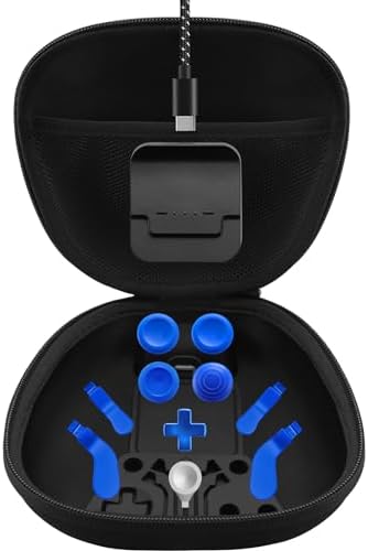Complete Component Pack for Xbox Elite Controller Series 2 - Accessories Includes 1 Controller Carrying Case, 1 Charging Dock, 4 Thumbsticks, 4 Paddles, 1 Adjustment Tool and 1 Charging Cable(BLUE) by BSUZUN