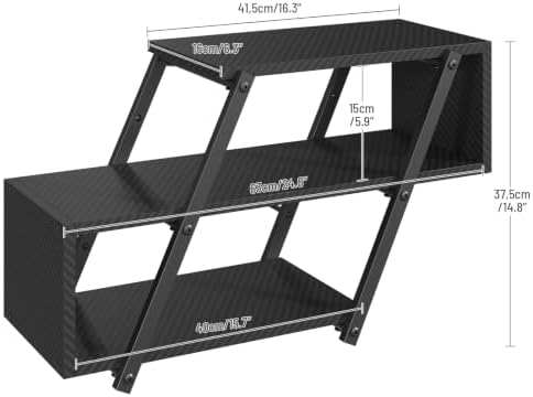 25" Floating Gaming Shelf with LED Lights, LED 3-Tier Floating Display Rack Game Room, Wall Mounted Game Shelf for Bedroom, Living Room, Black - Image 3