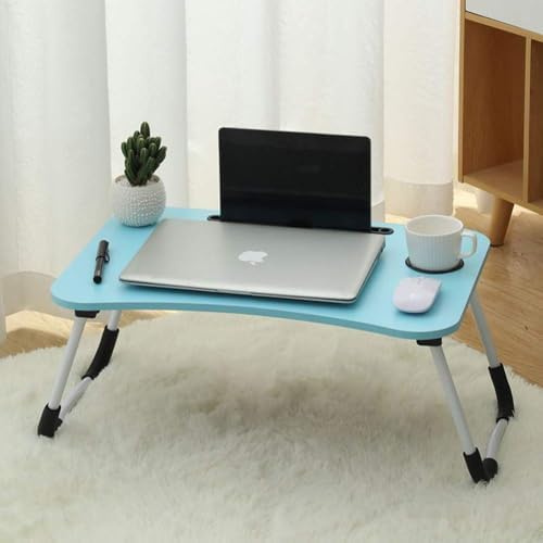 Lap Desk with Storage Drawer, Cup and Tablet Holder, Bed Tray Table, Foldable Laptop Desk, Laptop Stand for Working, Writing, Gaming and Drawing (23.6", Blue) - Image 5