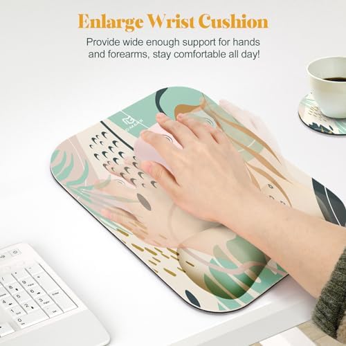 Gimars Large Smooth Superfine Fibre Memory Foam Ergonomic Mouse Pad Wrist Rest Support Mousepad with Nonslip Base for Laptop, Computer, Gaming & Office,Free Coaster Include-Morandi Blue - Image 6