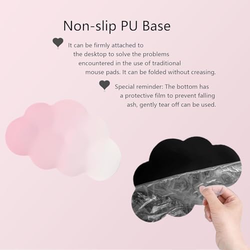 Cloud Mouse Pad Keyboard Wrist Rest for Mouse 4PCS Mini Small Desk Mat Pad Set Memory Foam Non-Slip Cute Ergonomic Gaming Mouse Wrist Support for Computer Home Office Gradient Pink - Image 5
