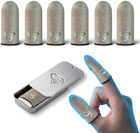 Bluradio 6 Pack Silver Fiber Gaming Finger Sleeves by Bluradio