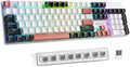 Redragon Wireless Mechanical Gaming Keyboard, Tri Mode BT/2.4G/USB-C Hot Swappable Custom Keyboard, RGB Backlit Computer Gaming Keyboards, PBT Keycaps, Programmable for PC/Tablet,K671WBR-KS by REDRAGON