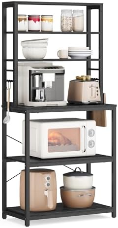 VASAGLE Coffee Bar, 23.6 Inches 6-Tier Baker's Rack with 6 Hooks by Unknown