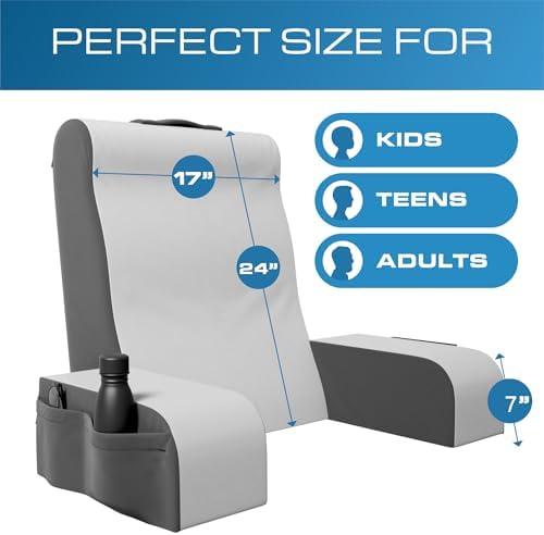 Kölbs Reading Pillow, Full Support Comfort Solid Foam, Back Cushion for Bed Sitting Up TV Book Gaming - Back Support Backrest Use on Mattress or Sofa (Grey/White, Tall) - Image 5
