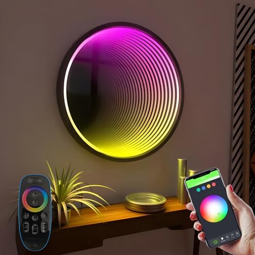 3D Infinity Mirror Light, 28in/70cm Circle RGB Tunnel Light, 358 LEDs by XQDUPDA