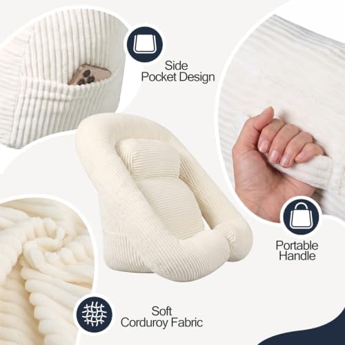 Reading Pillow for Bed Adult, 2-in-1 Back Rest Pillow for Sitting Up - Image 4