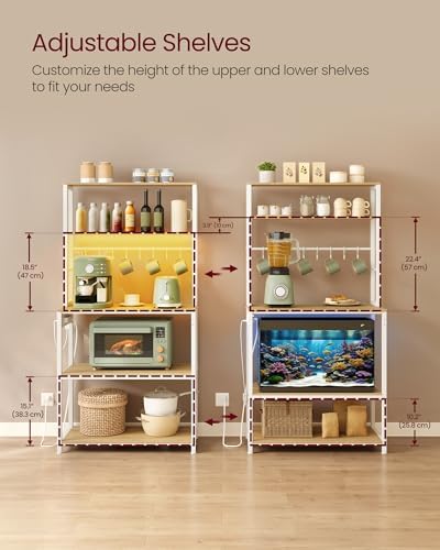 VASAGLE Coffee Bar with LED Lights, 31.5 Inches Bakers Rack - Image 6