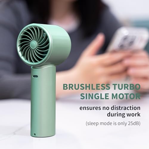 Handheld Fan,Portable Turbo Fan with Ice Cooler, 12H Long Lasting 4000mAh Battery,10000 RPM Strong Wind,Portable Fan for Travel, Valentines Day Gifts (Olive Green) - Image 7