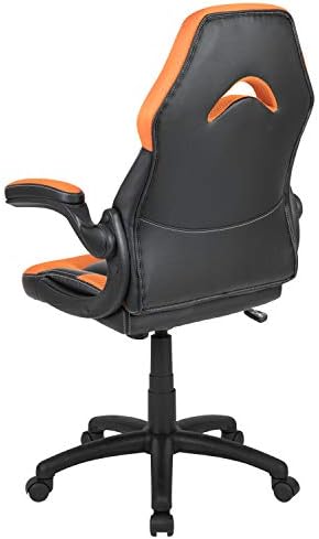 Flash Furniture X10 Gaming Chair Racing Office Ergonomic Computer PC Adjustable Swivel Chair with Flip-up Arms, Orange/Black LeatherSoft | Ergonomic, Flip-up Arms, Height Adjustable, Racing Style - Image 5