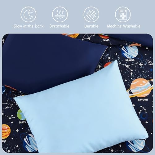 Toddler Comforter Set - 4 Pieces Space Toddler Bedding Set for Boys - Image 6