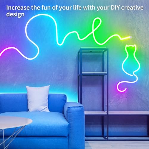segrass 100ft LED neon Lights with Remote APP Control IP65 Waterproof Flexible Neon LED Strip Lights 24v RGB LED neon Rope Lights for Bedroom Room Outdoors Decor（2 Rolls of 50ft - Image 3