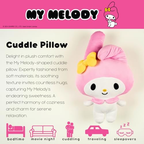 My Melody Sanrio Bedding Super Soft Plush Decorative Throw Cuddle Pillow, (Officially Licensed Product) By Franco Collectibles - Image 2