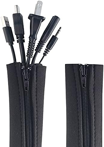 Zipper Cable Sleeve by Wrap-It Storage - 36" x 4" (2-Pack) Black by Wrap-ItStorage