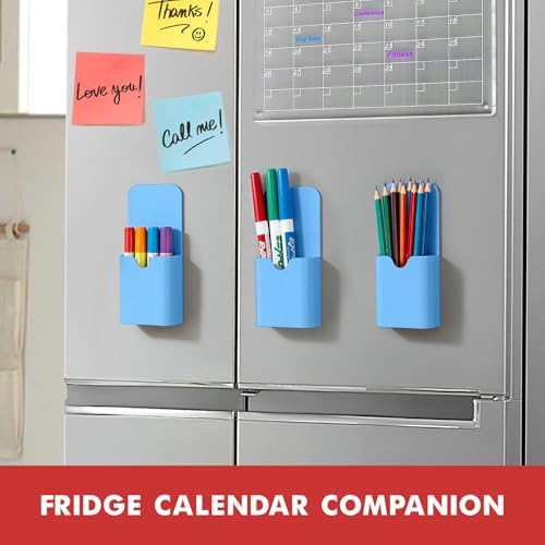 BEYGORM Magnetic Pen Holder for Refrigerator, Pencil Cup Organizer (Blue) - Image 3