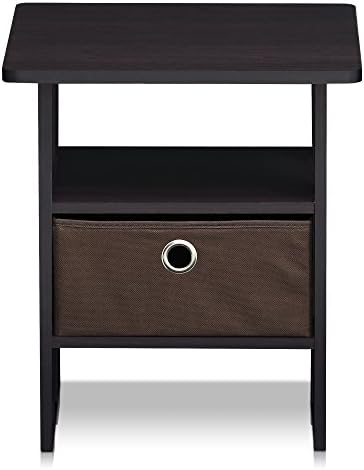 Furinno ANDREY Square Side Table, End Table, Night Stand, Dark Walnut - Image 5