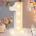 Pooqla LED Light Up Numbers 1, Warm White and Colorful Lighted Marquee Numbers with Remote, Lighted Numbers for 1st 16th 21st Birthday Decorations, Gift for Girls Boys Anniversary Home Party Decor by Pooqla