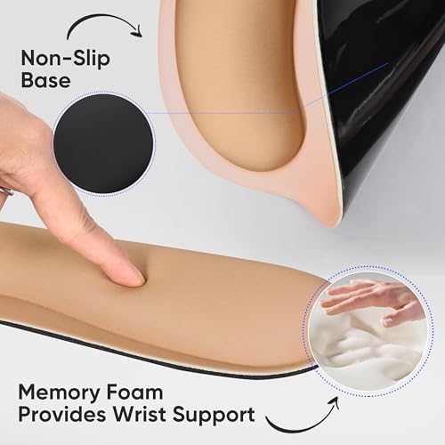 RICHEN 3 PCS Computer Mouse Pads for Desk with Coaster Set, Non-Slip Keyboard Wrist Rest and Mouse Pad Set, Ergonomic Design (Gradient Brown) - Image 4