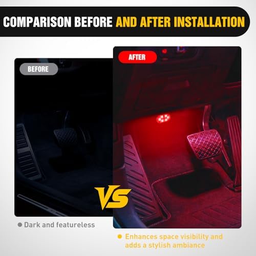 Nilight 2 PCS 7 Colors Wireless Magnetic RGB LED Interior Lights - Image 4