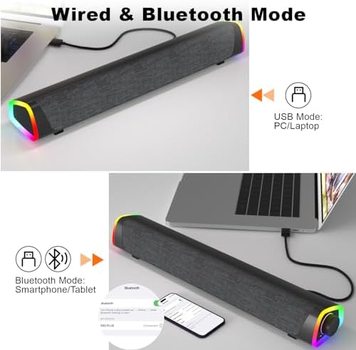 SOULION R30 Plus Bluetooth Computer Speakers, Wired USB Powered Plug & Play - Image 4