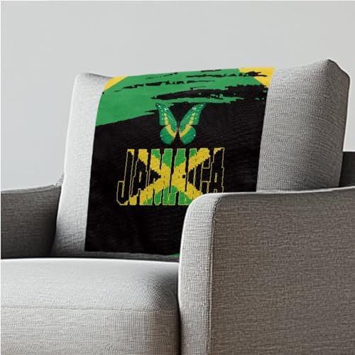 Jamaica Butterfly Flag Print Headrest Cover for Small Recliner 26x16 Inch - Waterproof Slipcover with Non-Slip Fixing Nails, Breathable Washable Protector for Home Office Chair by ZCFYGDX