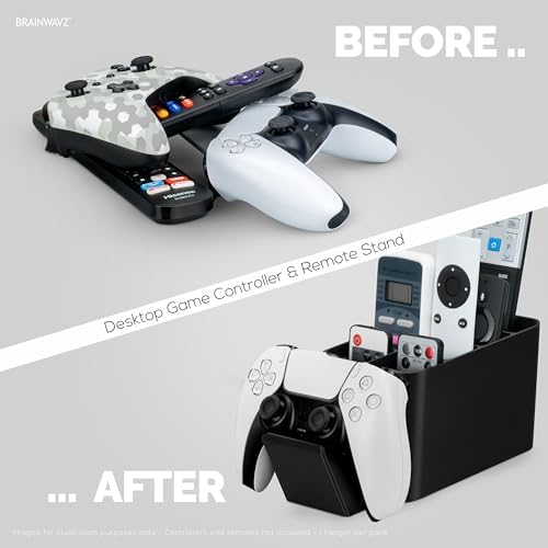 BRAINWAVZ Game Controller, Remote Control Holder & Pen Organizer, Ideal for Side Tables & Desktops (For 3 to 5 Remotes, 1 Game Controller, Pens & Stationery) - Image 7