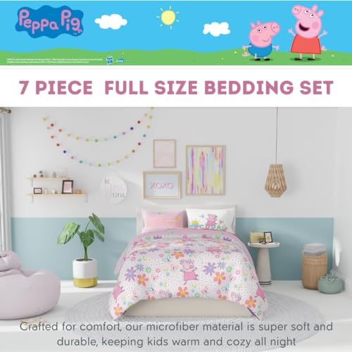 Franco Peppa Pig Kids Bedding Super Soft Comforter and Sheet Set with Sham, 7 Piece Full Size, (Officially Licensed Product) - Image 2