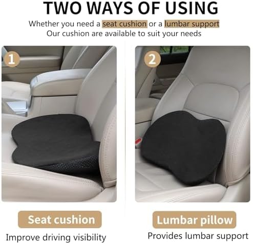 Livtribe Car Seat Cushion, Comfortable Wedge Seat Cushions for Long Driving | Memory Foam Seat Pad for Sciatica & Back Pain Relief, Road Trip Essentials for Driver, Breathable Mesh Cover, Non-Slip Bottom - Image 2