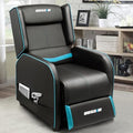BOSSIN Gaming Recliner Chair for Adults 400lbs Racing Style Sofa Big and Tall PU Leather Recliner Seating, Modern Ergonomic Lounge Comfortable Home Movie Theater for Living Room(Cyan) by BOSSIN