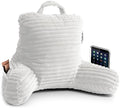 Nestl Reading Pillow for Kids & Teens with Shredded Memory Foam, Luxe Cut Plush Backrest Pillows for Reading and Gaming, for use on Couch, Bed, Floor, Adjustable Support with Washable Cover White by Nestl