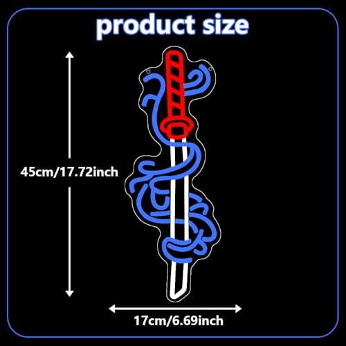 Japanese Sword Neon Sign, Anime Samurai Sword Neon Signs for Wall Decor, Game Room Decor for Boys,Gamer Neon Light up Sign for Gaming Lights Decor,Best Birthday Gift for Teenage Boys and Girls - Image 6