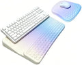 Keyboard Wrist Rest -Ergonomic Keyboard Stand with Wrist Rest- with Carpal Tunnel Pain Relief Massage Bumps and Full Memory Gel Design - Ideal Frequent Computer (Blue Yellow Ombre) by WENPIC