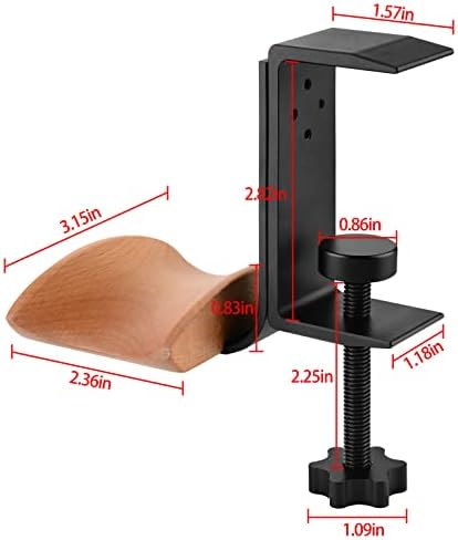 Linkidea Headphone Stand Hanger Compatible with Apple AirPods Max, Wooden Headset Holder Clamp Mount, Under Desk Headphone Hook Rack for Gaming Headphones, Office Desk & Table (Beech) - Image 4