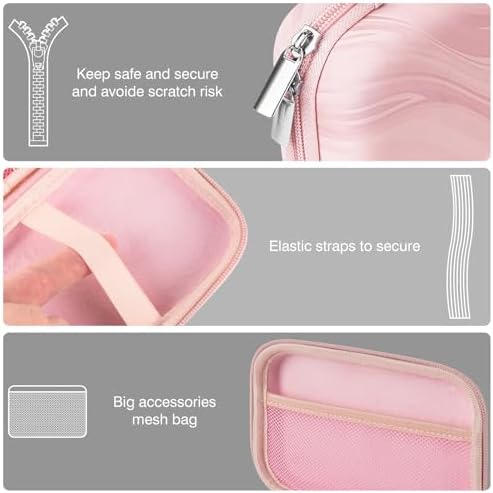 TOCCOOL Handheld Game Console Carrying Case, Protective Travel Retro Mini Game Console Box for Charging Cable, Earphones, Batteries and Accessories (Pink) - Image 4