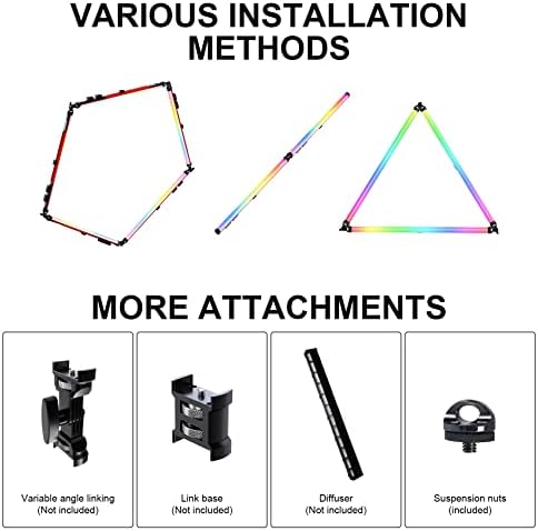 GVM RGB Tube Light Wand with 660 Lamp Beads, 48" Photography Lighting - 2700-10000K Light Bar with 12 Scene Effects, DMX/APP Bluetooth Mesh Networking - Image 6
